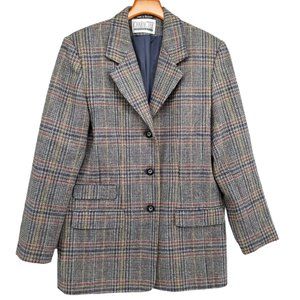 Vtg CHARACTER Suburbanwear Blazer Womens 100% Wool Tweed Multicolor Jacket Sz 12